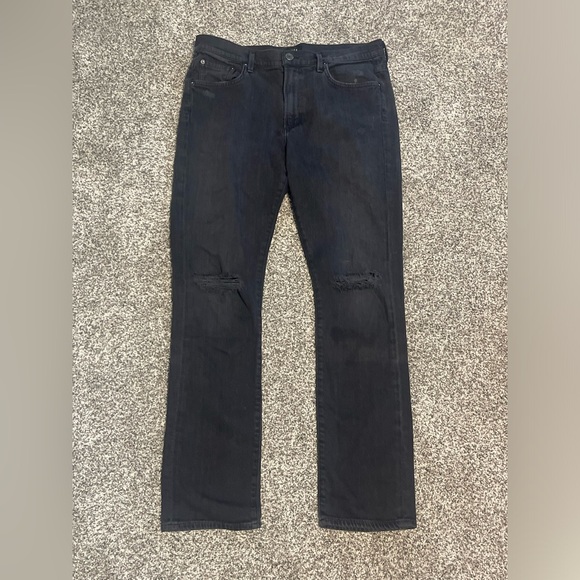 AGOLDE Denise Black Distressed Women's Jeans - Picture 3 of 4